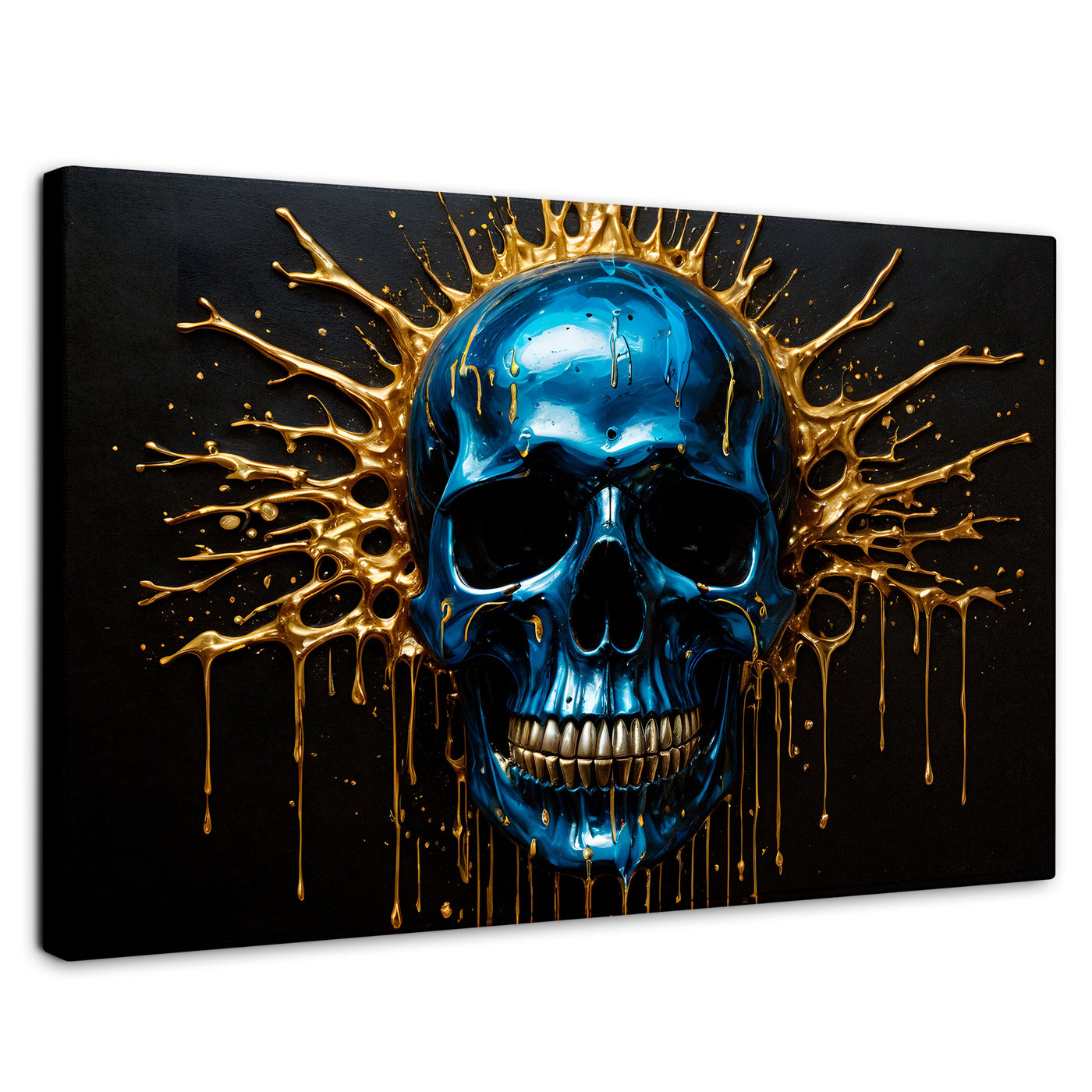 Cuadros Decorativos Canvas Revolution | Craneo Azul Zafiro | Rectangular | Portada | Marco SinMarco