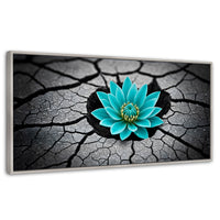 Cuadros Decorativos Canvas Revolution | Crecimiento Azul | Panoramico | Portada | Marco Blanco