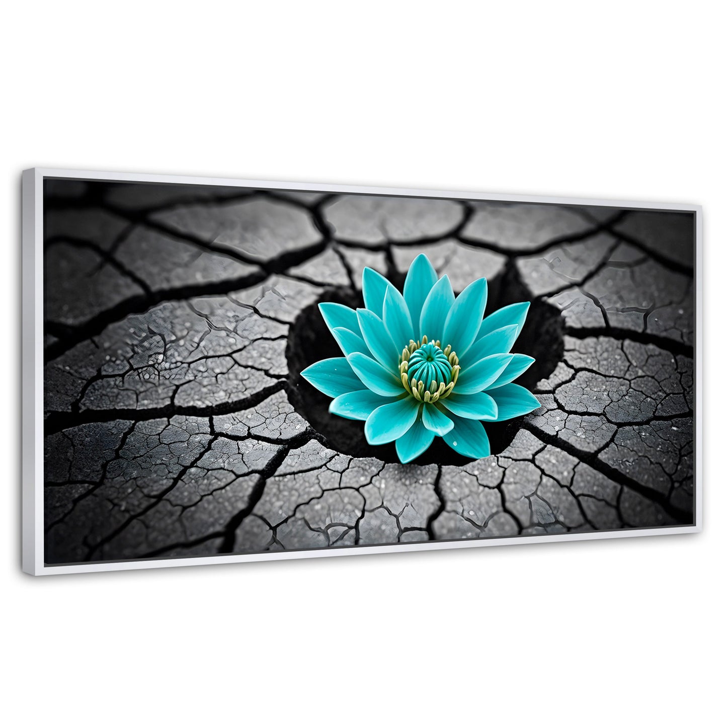 Cuadros Decorativos Canvas Revolution | Crecimiento Azul | Panoramico | Portada | Marco Dorado