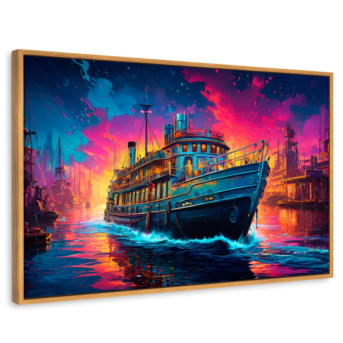 Cuadros Decorativos Canvas Revolution | Crepusculo Acuatico | Rectangular | Portada | Marco Madera