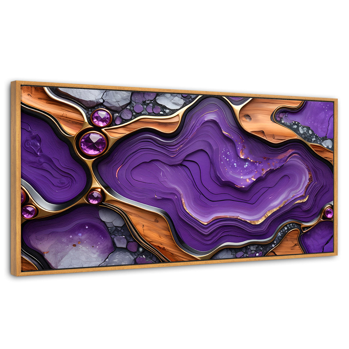 Cuadros Decorativos Canvas Revolution | Cristales Purpura | Panoramico | Portada