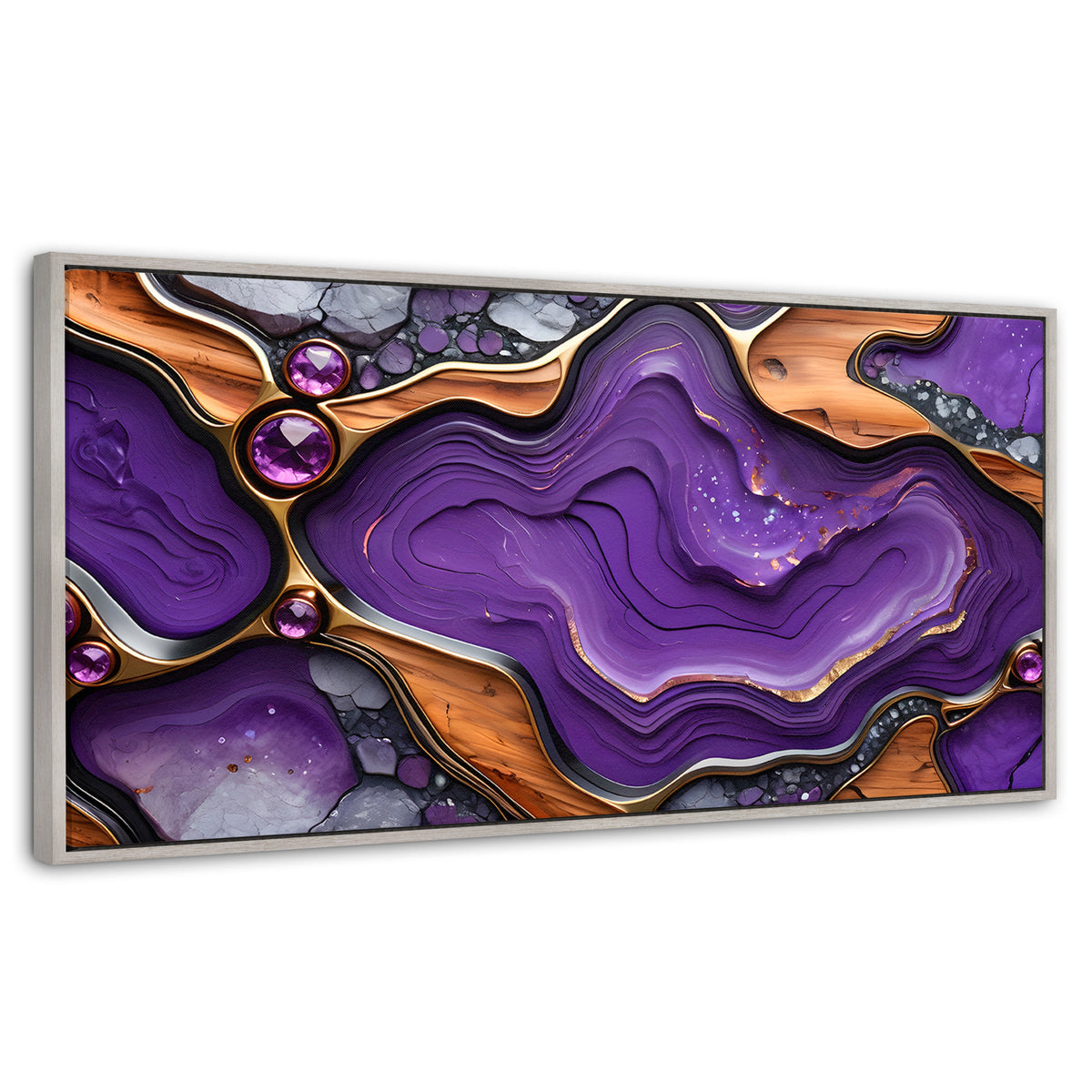 Cuadros Decorativos Canvas Revolution | Cristales Purpura | Panoramico | Portada