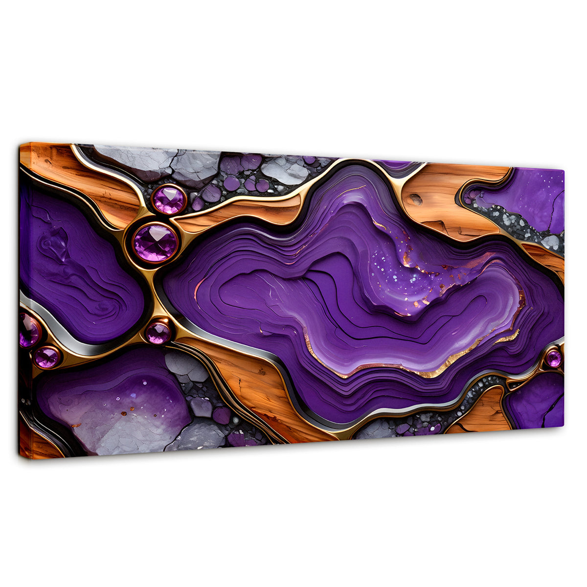 Cuadros Decorativos Canvas Revolution | Cristales Purpura | Panoramico | Portada