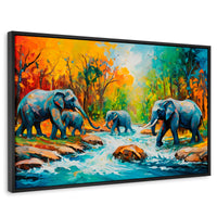 Cuadros Decorativos Canvas Revolution | Cruce Elefantes | Rectangular | Portada