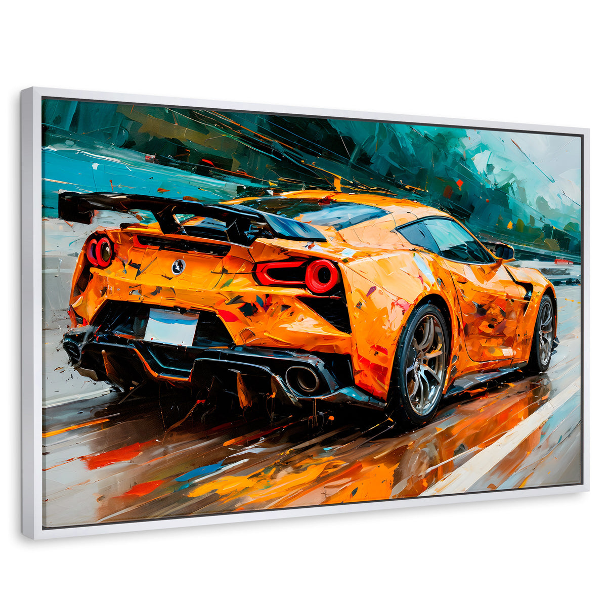 Cuadros Decorativos Canvas Revolution | Deportivo Mclaren | Rectangular | Portada | Marco Blanco