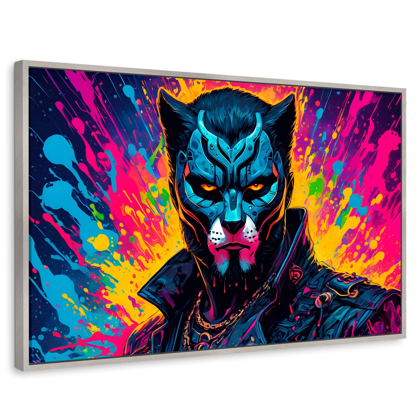 Cuadros Decorativos Canvas Revolution | Destellos Felinos | Rectangular | Portada | Marco Plateado