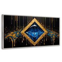 Cuadros Decorativos Canvas Revolution | Diamante Zafiro | Panoramico | Portada | Marco Blanco