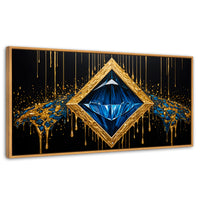 Cuadros Decorativos Canvas Revolution | Diamante Zafiro | Panoramico | Portada | Marco Negro