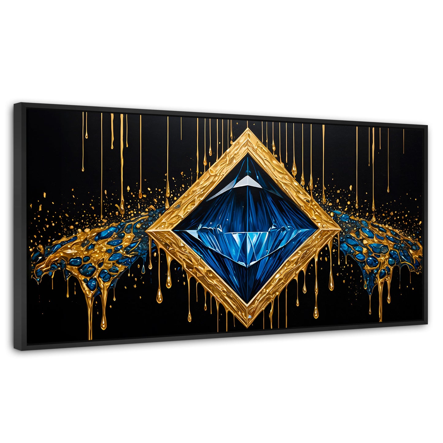 Cuadros Decorativos Canvas Revolution | Diamante Zafiro | Panoramico | Portada | Marco Plateado