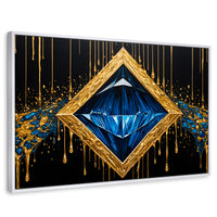 Cuadros Decorativos Canvas Revolution | Diamante Zafiro | Rectangular | Portada | Marco Blanco