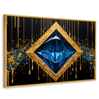 Cuadros Decorativos Canvas Revolution | Diamante Zafiro | Rectangular | Portada | Marco Dorado