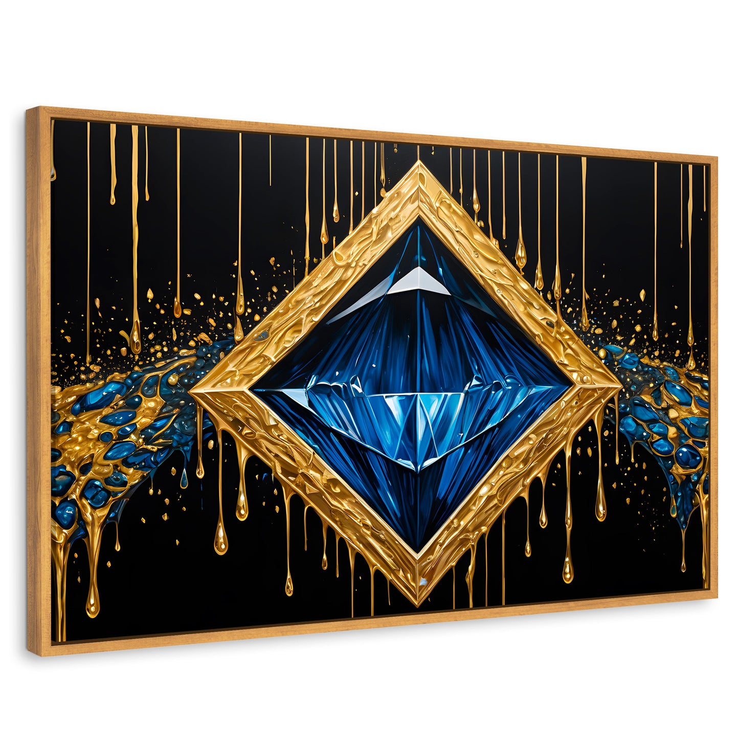 Cuadros Decorativos Canvas Revolution | Diamante Zafiro | Rectangular | Portada | Marco Madera