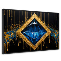 Cuadros Decorativos Canvas Revolution | Diamante Zafiro | Rectangular | Portada | Marco Negro