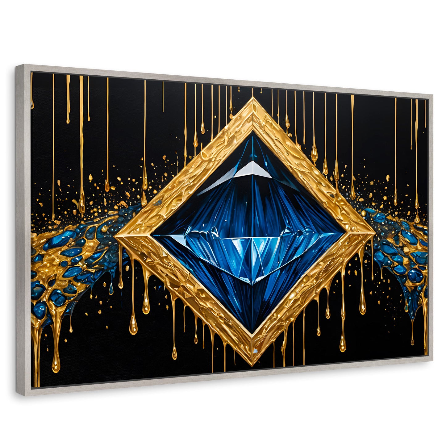 Cuadros Decorativos Canvas Revolution | Diamante Zafiro | Rectangular | Portada | Marco Plateado