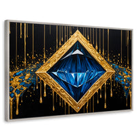 Cuadros Decorativos Canvas Revolution | Diamante Zafiro | Rectangular | Portada | Marco Plateado
