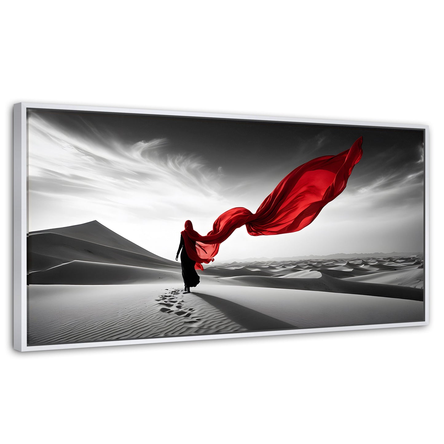 Cuadros Decorativos Canvas Revolution | Dunas Y Rojo | Panoramico | Portada | Marco Dorado