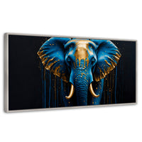 Cuadros Decorativos Canvas Revolution | Elefante Celestial | Panoramico | Portada | Marco Blanco