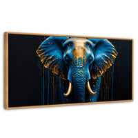 Cuadros Decorativos Canvas Revolution | Elefante Celestial | Panoramico | Portada | Marco Negro