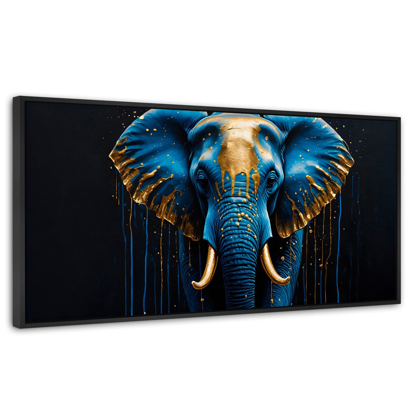 Cuadros Decorativos Canvas Revolution | Elefante Celestial | Panoramico | Portada | Marco Plateado