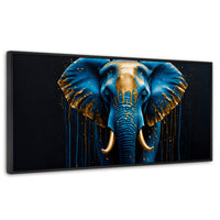 Cuadros Decorativos Canvas Revolution | Elefante Celestial | Panoramico | Portada | Marco Plateado