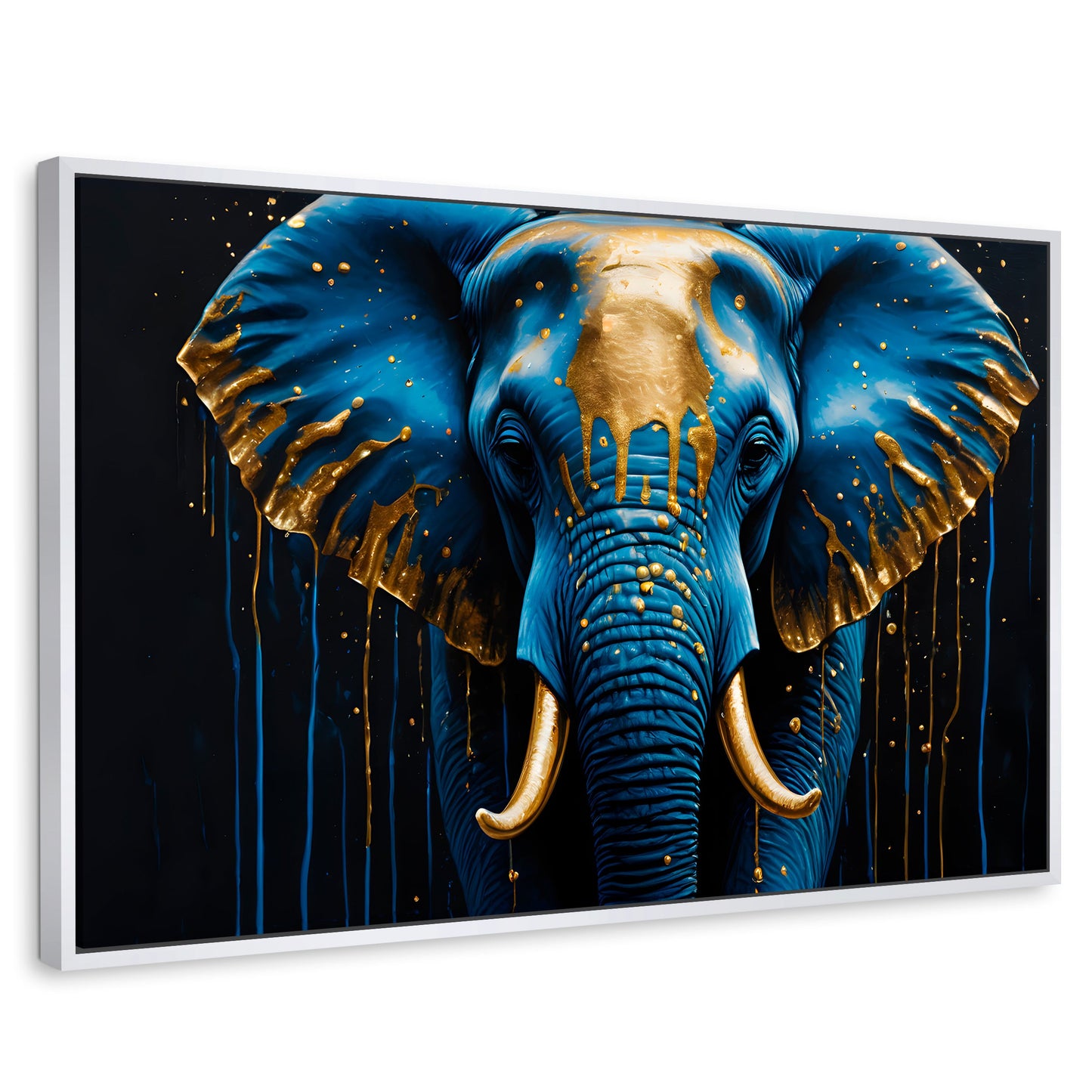 Cuadros Decorativos Canvas Revolution | Elefante Celestial | Rectangular | Portada | Marco Blanco