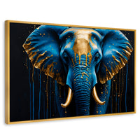 Cuadros Decorativos Canvas Revolution | Elefante Celestial | Rectangular | Portada | Marco Dorado
