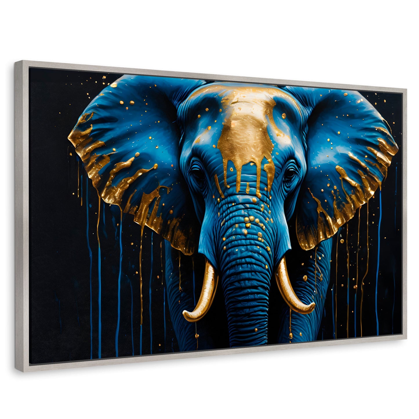 Cuadros Decorativos Canvas Revolution | Elefante Celestial | Rectangular | Portada | Marco Plateado