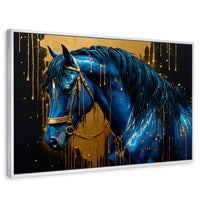 Cuadros Decorativos Canvas Revolution | Elegancia Azul Oro | Rectangular | Portada | Marco Blanco