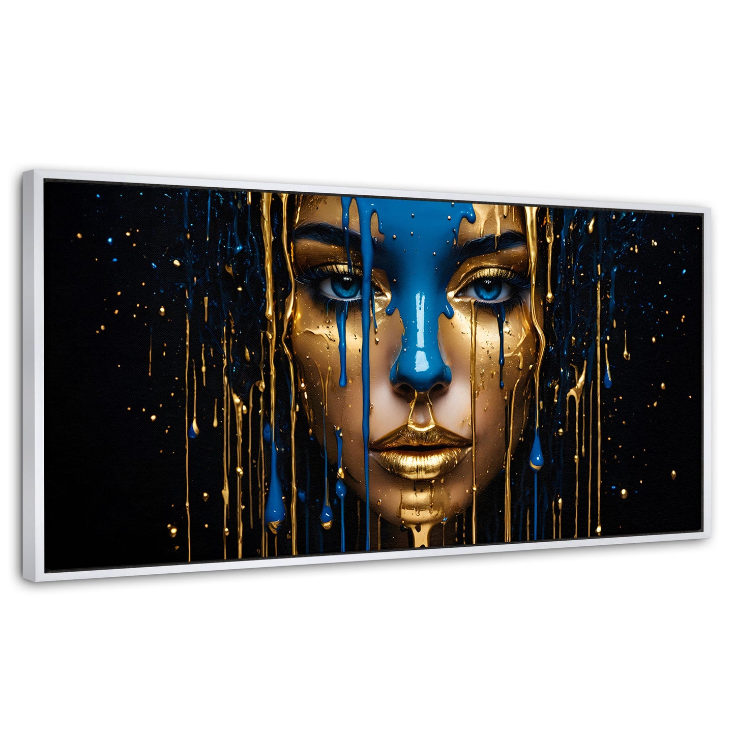 Cuadros Decorativos Canvas Revolution | Elegancia Liquida | Panoramico | Portada | Marco Blanco