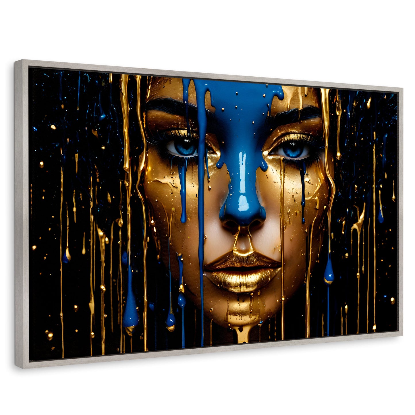 Cuadros Decorativos Canvas Revolution | Elegancia Liquida | Rectangular | Portada | Marco Plateado