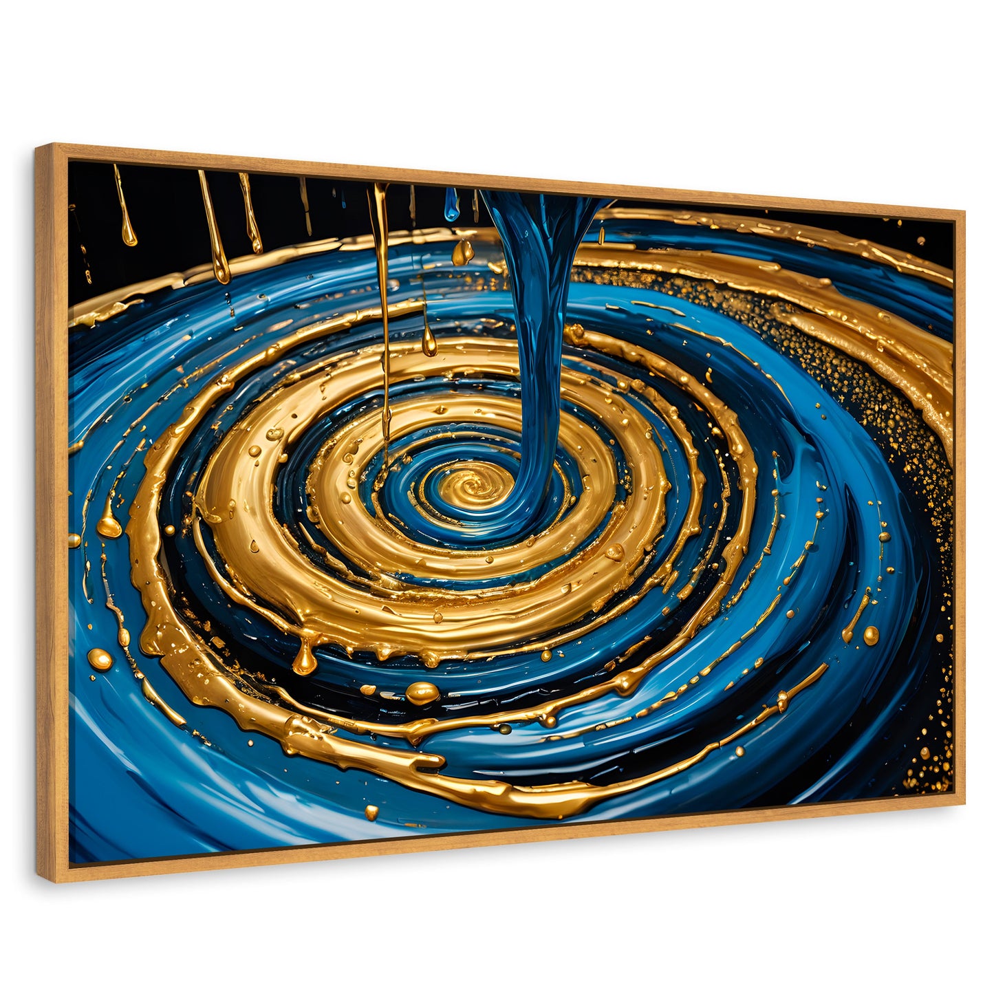 Cuadros Decorativos Canvas Revolution | Elegancia Oro Azul | Rectangular | Portada | Marco Madera