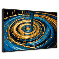 Cuadros Decorativos Canvas Revolution | Elegancia Oro Azul | Rectangular | Portada | Marco Negro