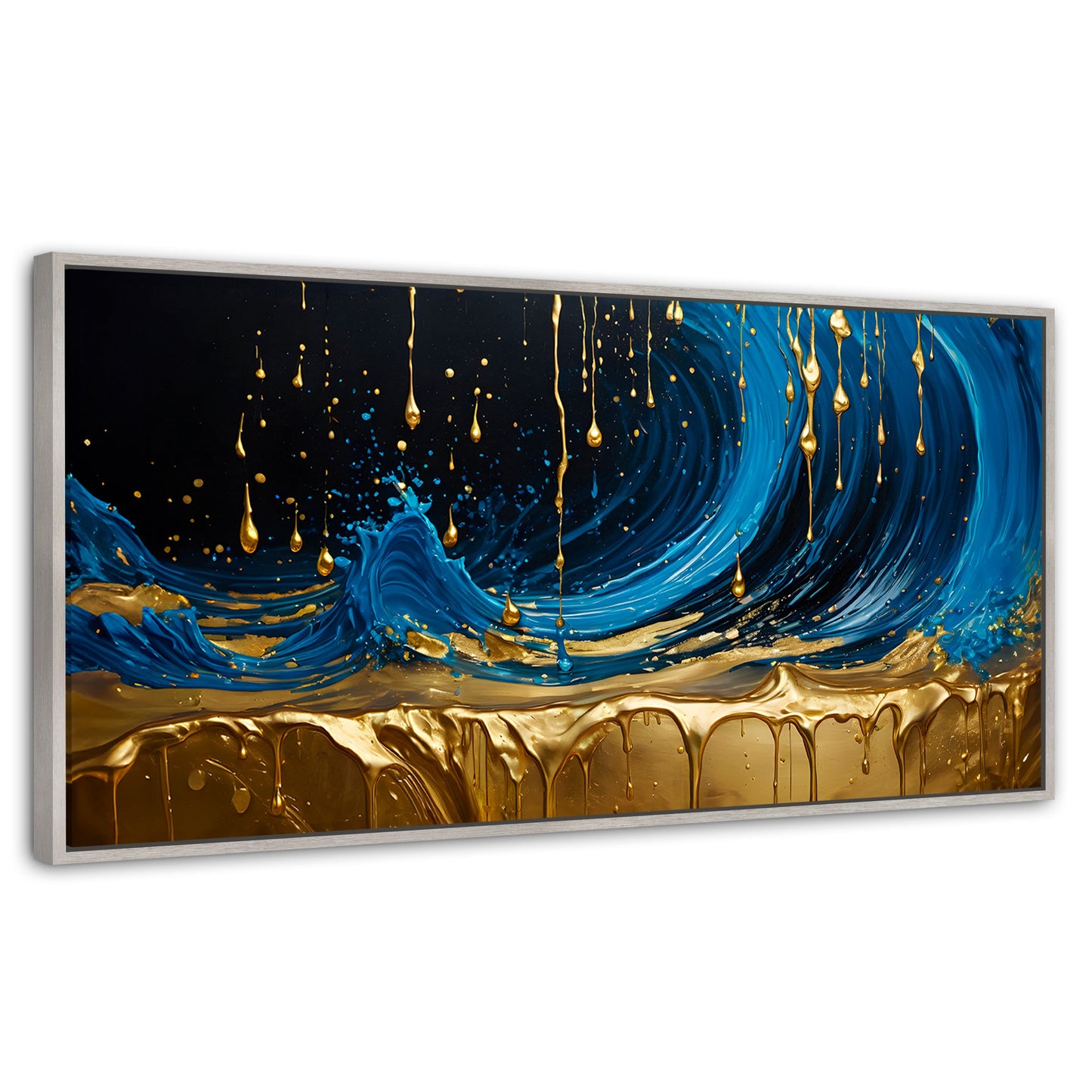 Cuadros Decorativos Canvas Revolution | Elegancia Zafiro | Panoramico | Portada | Marco Blanco