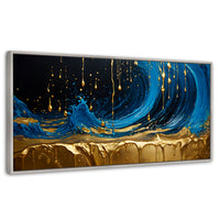 Cuadros Decorativos Canvas Revolution | Elegancia Zafiro | Panoramico | Portada | Marco Blanco