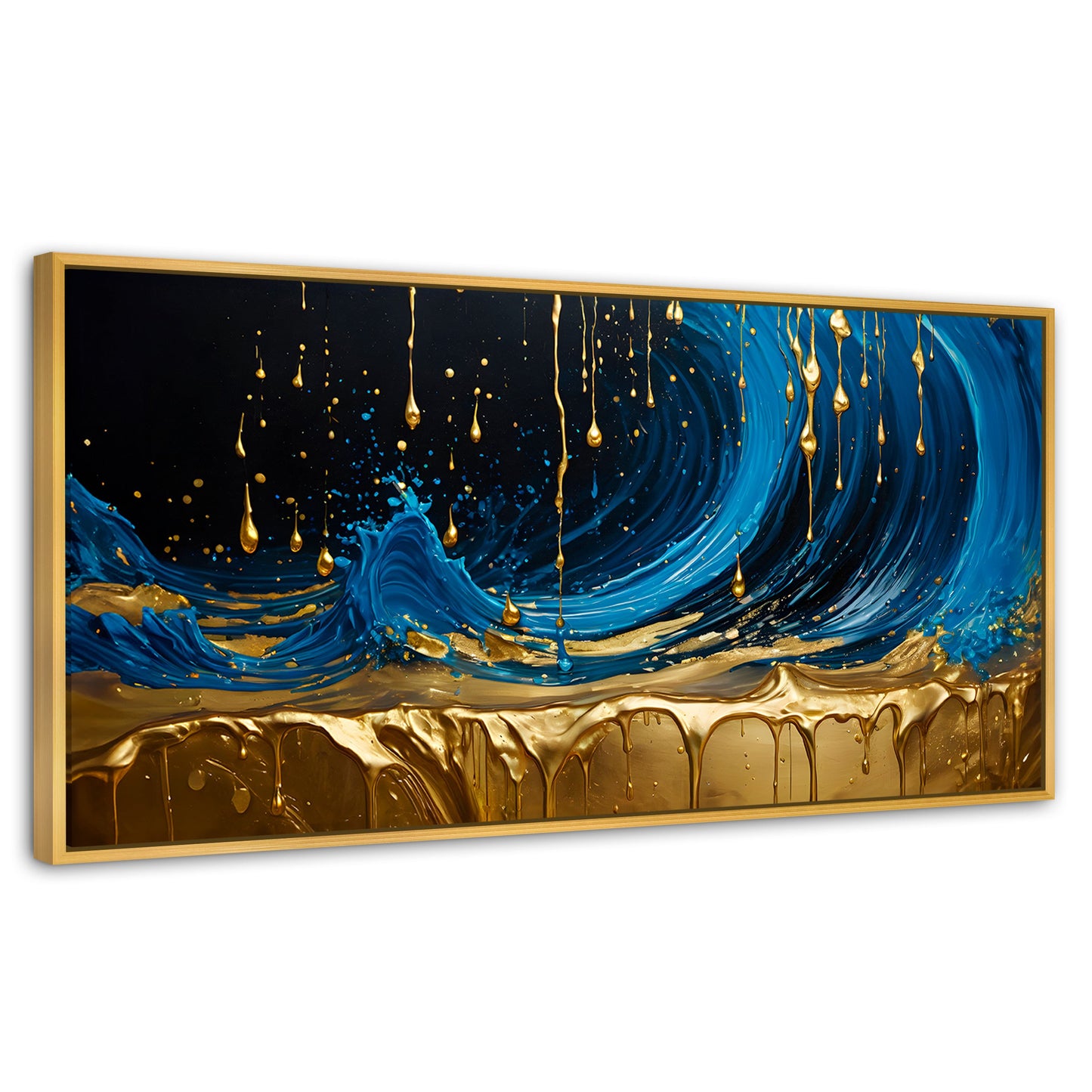 Cuadros Decorativos Canvas Revolution | Elegancia Zafiro | Panoramico | Portada | Marco Madera