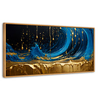 Cuadros Decorativos Canvas Revolution | Elegancia Zafiro | Panoramico | Portada | Marco Negro