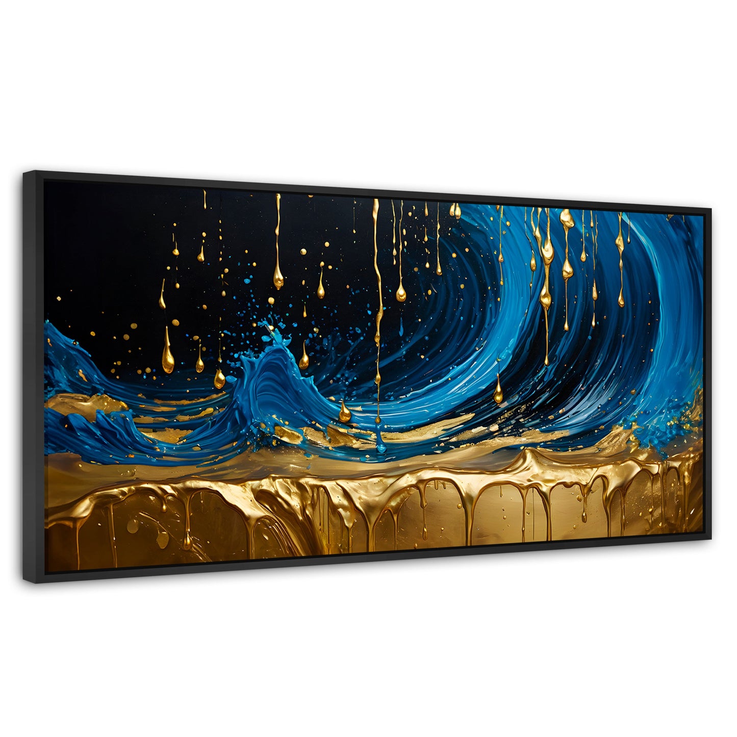 Cuadros Decorativos Canvas Revolution | Elegancia Zafiro | Panoramico | Portada | Marco Plateado