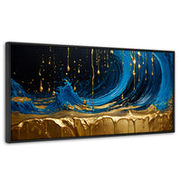 Cuadros Decorativos Canvas Revolution | Elegancia Zafiro | Panoramico | Portada | Marco Plateado