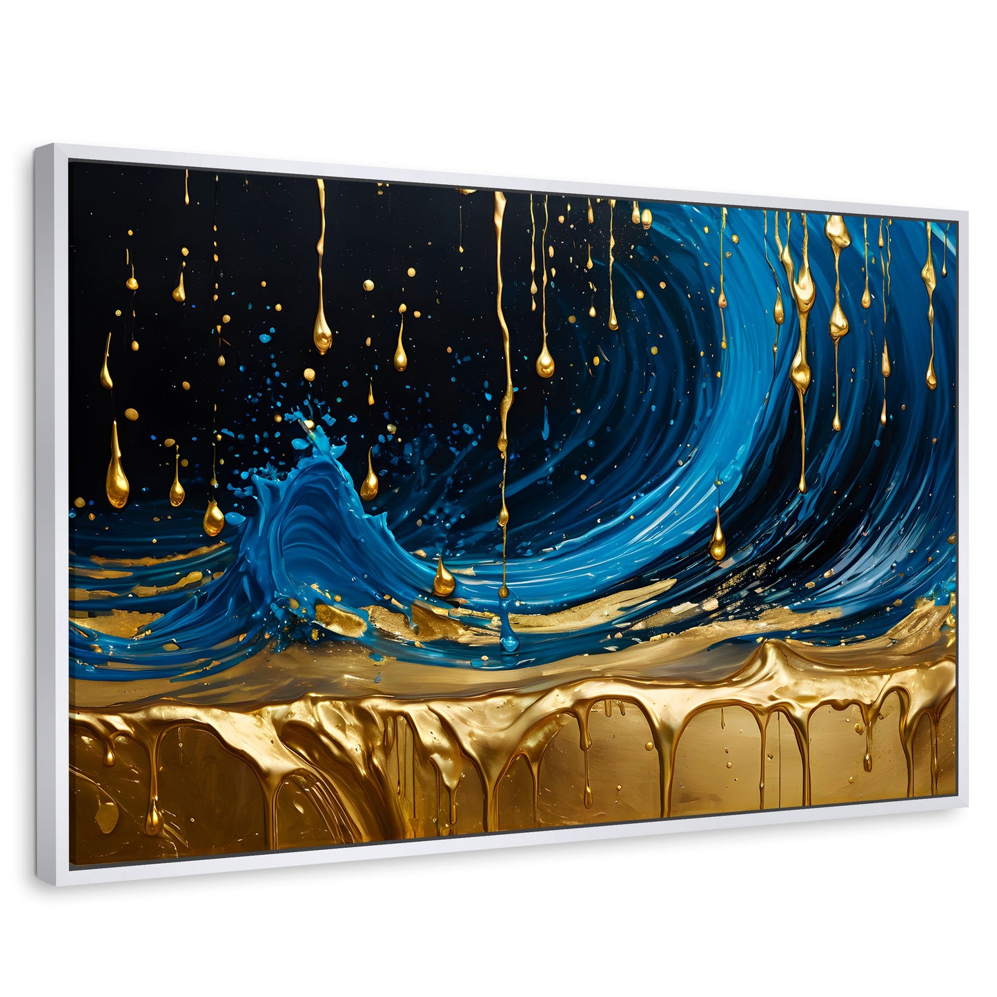 Cuadros Decorativos Canvas Revolution | Elegancia Zafiro | Rectangular | Portada | Marco Blanco