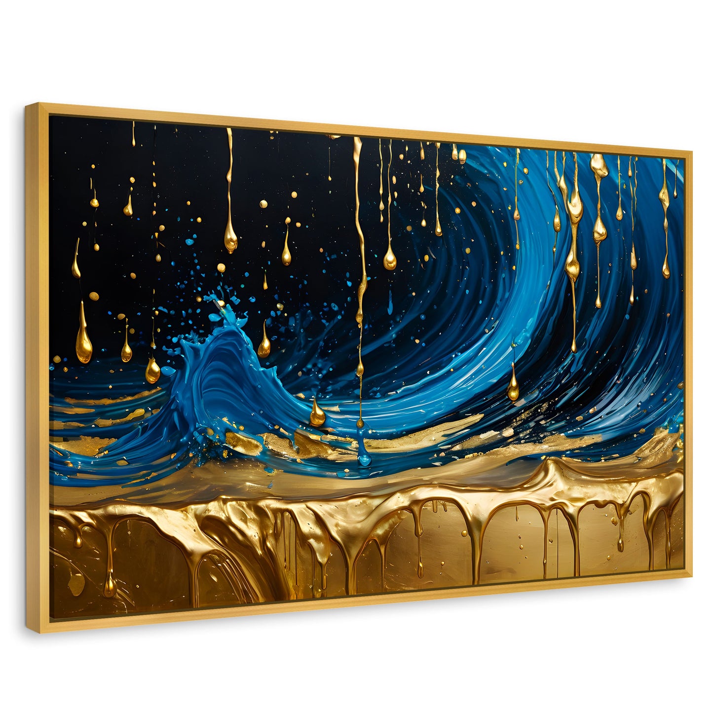 Cuadros Decorativos Canvas Revolution | Elegancia Zafiro | Rectangular | Portada | Marco Dorado
