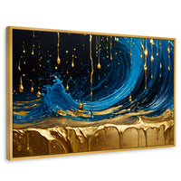Cuadros Decorativos Canvas Revolution | Elegancia Zafiro | Rectangular | Portada | Marco Dorado
