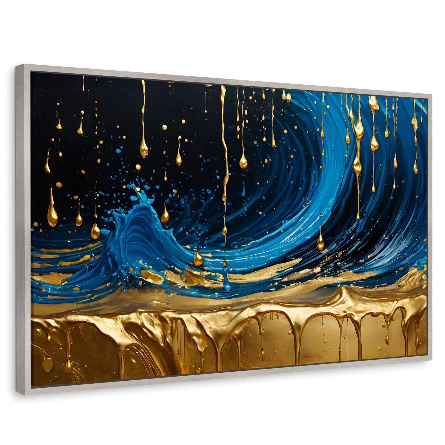 Cuadros Decorativos Canvas Revolution | Elegancia Zafiro | Rectangular | Portada | Marco Plateado