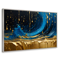 Cuadros Decorativos Canvas Revolution | Elegancia Zafiro | Rectangular | Portada | Marco Plateado