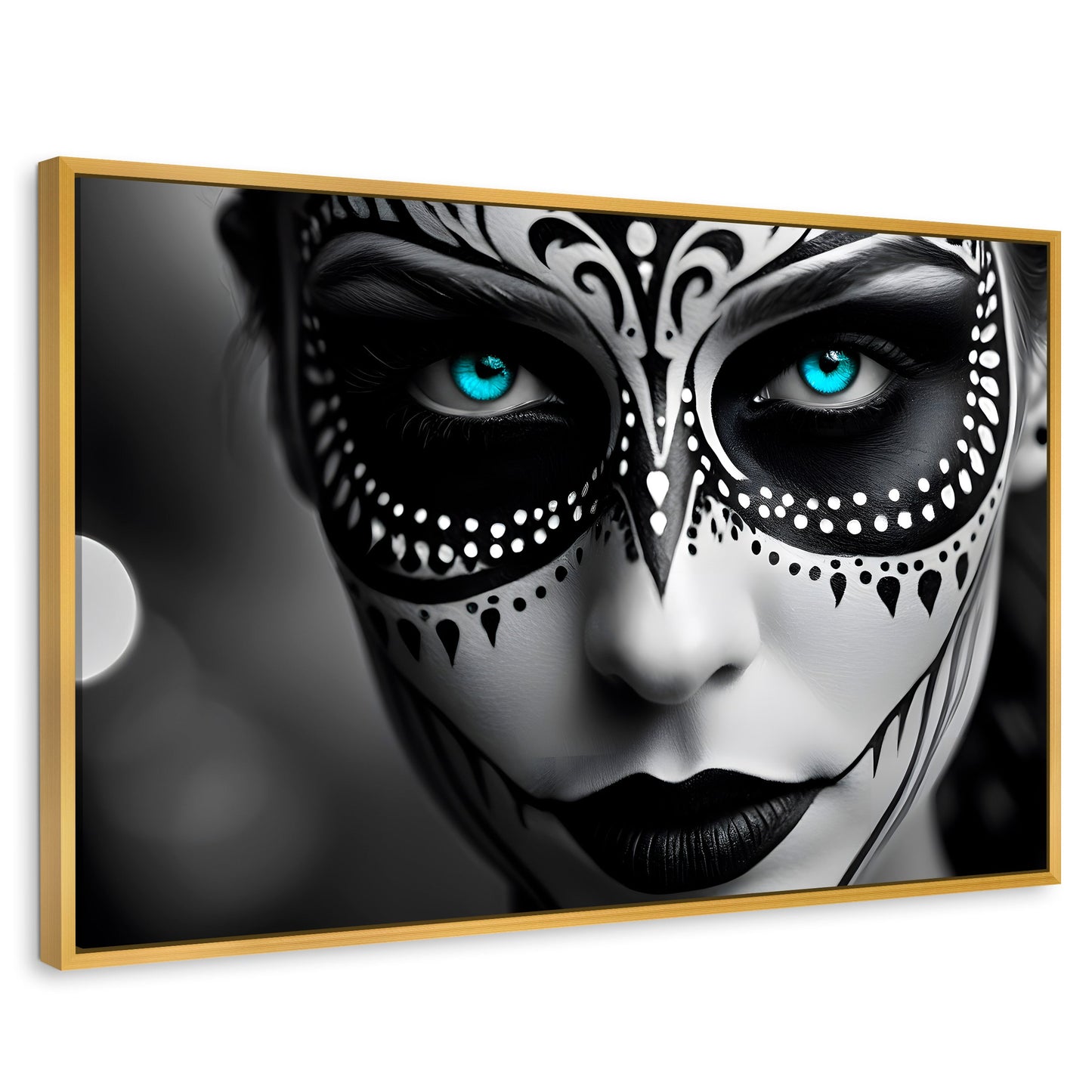 Cuadros Decorativos Canvas Revolution | Encanto Y Azul | Rectangular | Portada | Marco Dorado