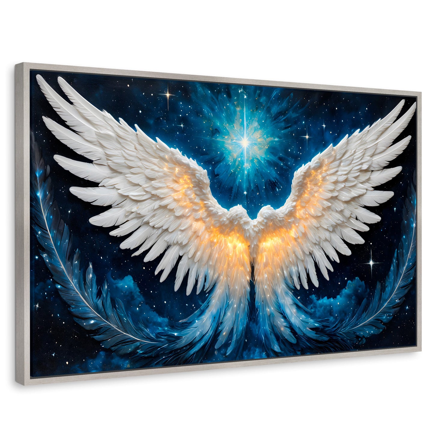 Cuadros Decorativos Canvas Revolution | Esencia Angelical | Rectangular | Portada | Marco Plateado