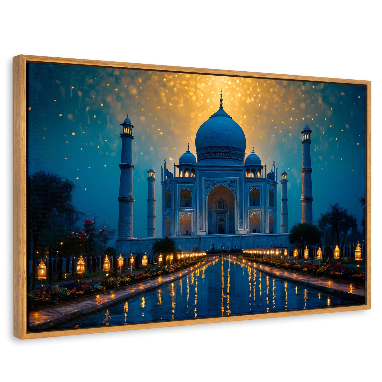 Cuadros Decorativos Canvas Revolution | Estrellas Taj Mahal | Rectangular | Portada | Marco Madera