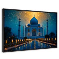 Cuadros Decorativos Canvas Revolution | Estrellas Taj Mahal | Rectangular | Portada | Marco Negro