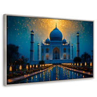 Cuadros Decorativos Canvas Revolution | Estrellas Taj Mahal | Rectangular | Portada | Marco Plateado