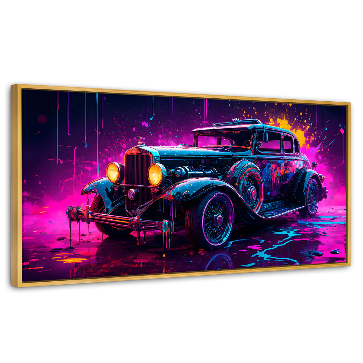 Cuadros Decorativos Canvas Revolution | Explosion Retro | Panoramico | Portada | Marco Madera