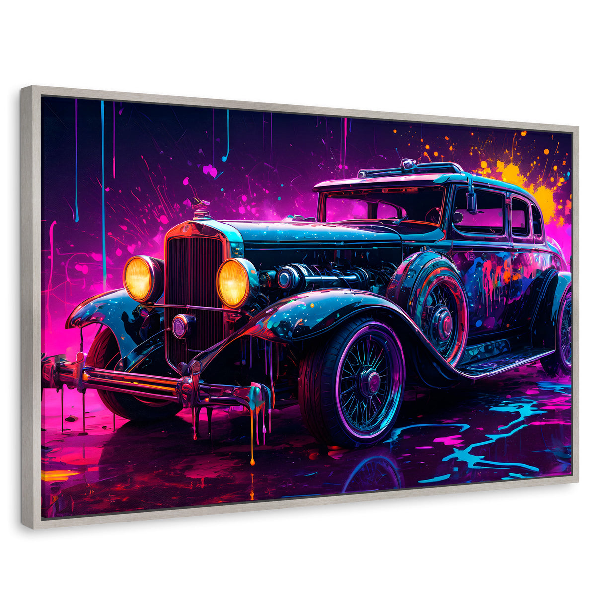 Cuadros Decorativos Canvas Revolution | Explosion Retro | Rectangular | Portada | Marco Plateado
